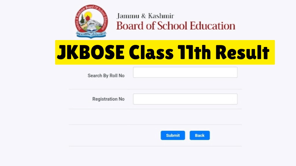 JKBOSE Class 11th Result Check Results via Name Wise, Gazette